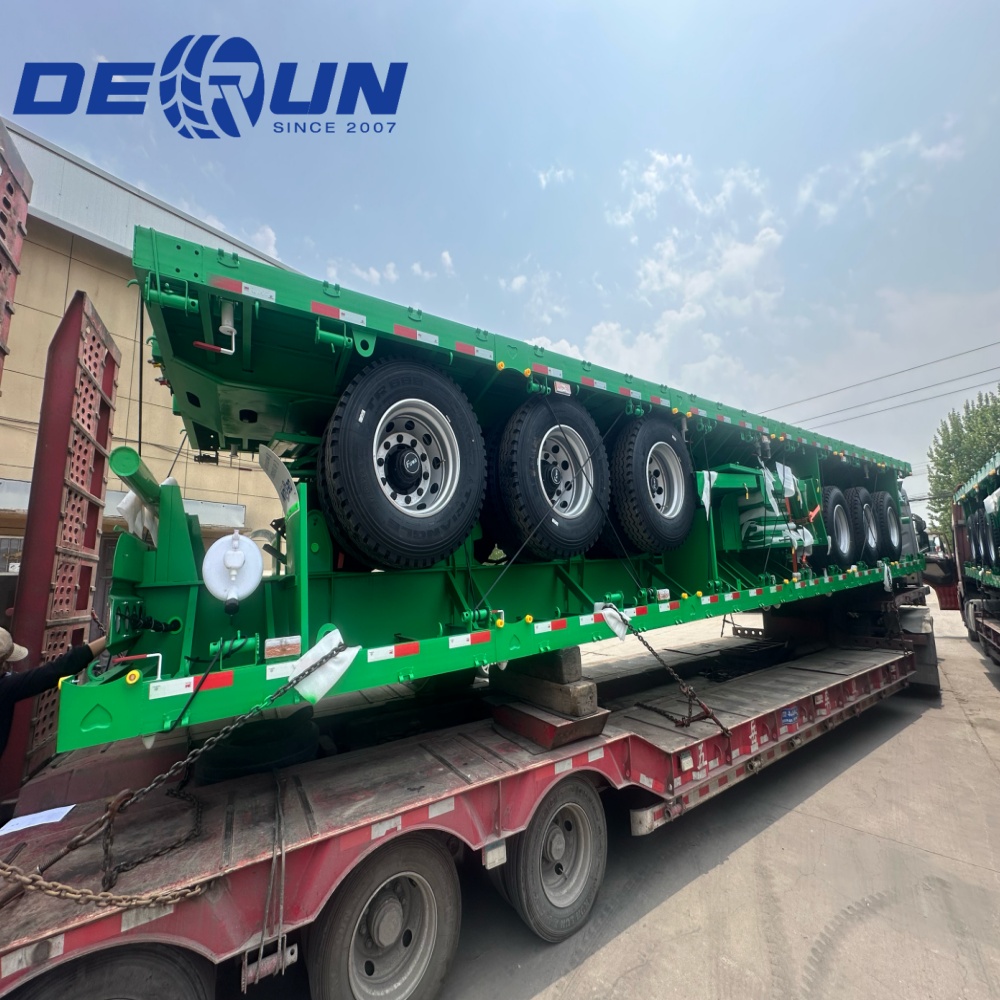 Derun 4 Units Tri-Axle Cargo Cargo Trailer ကိုအယ်လ်ဂျီးရီးယားသို့ပို့လိုက်သည်