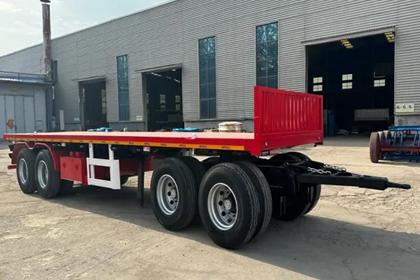 4 Dolly နှင့်အတူတွဲဖက် flatbed drawbar အပြည့်အဝနောက်တွဲယာဉ်ကိုနိုင်ဂျီးရီးယားသို့ပို့ပါလိမ့်မည်