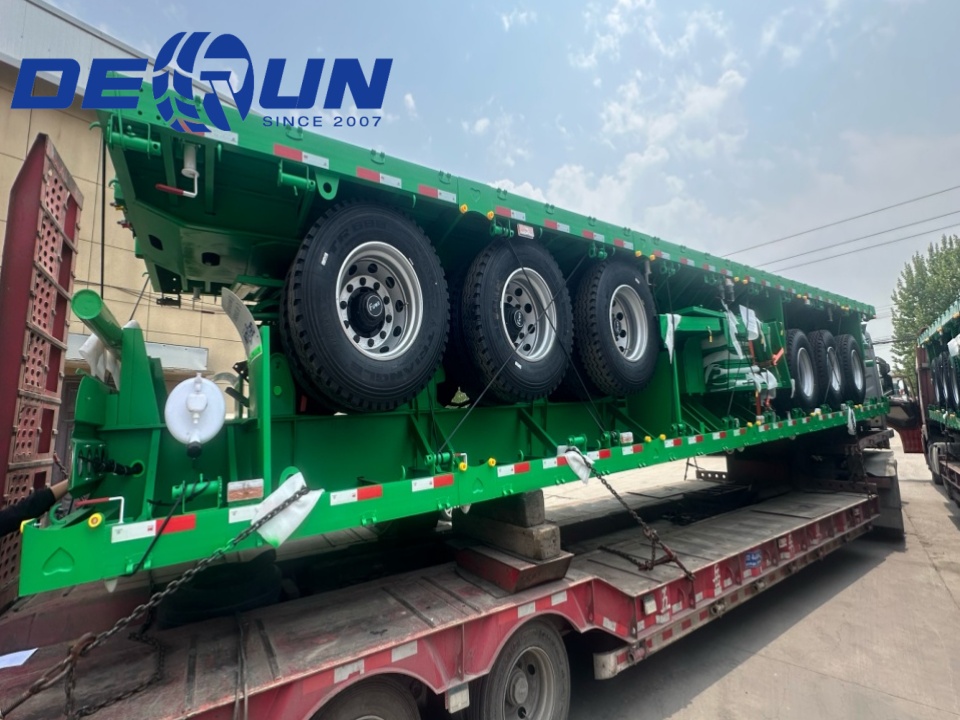 Derun 4 Units Tri-Axle Cargo Cargo Trailer ကိုအယ်လ်ဂျီးရီးယားသို့ပို့လိုက်သည်