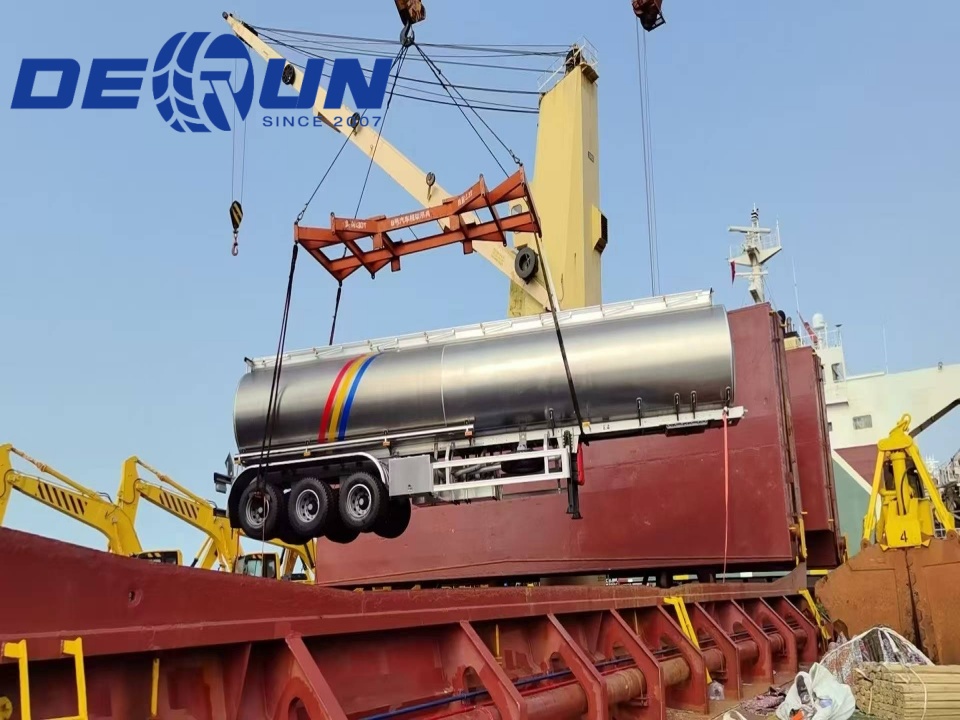 Derun Thanu-Axle Aluminum Aluminum Aluminum Aluminum Aluminum Aluminum Aluminum Alumino Semi Trail သည်အာဂျင်တီးနားသို့တင်ပို့သည်