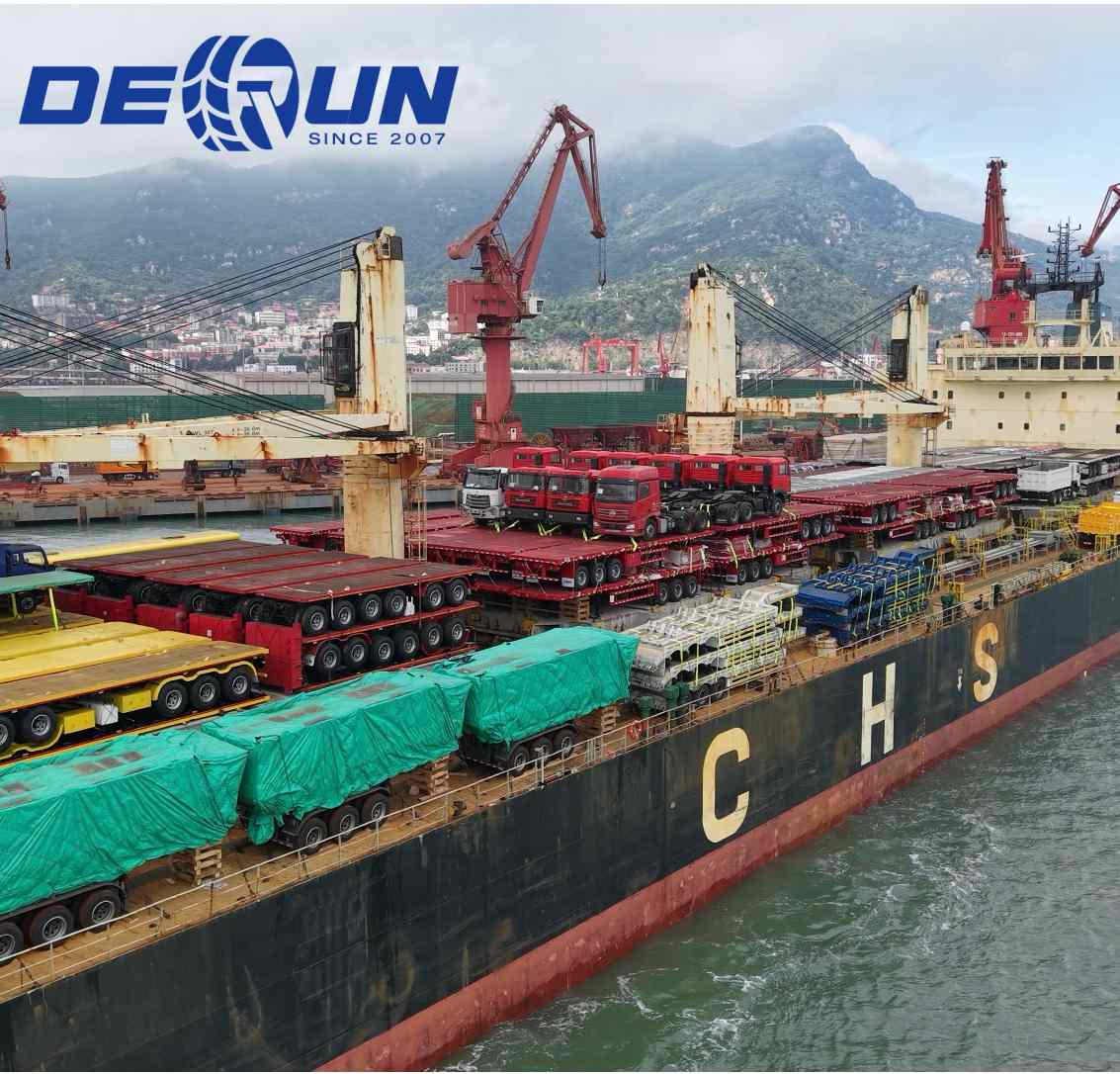 အစီးရေ 150 DERUN Flatbed Semi-Trailers တန်ဇန်းနီးယားသို့ တင်ပို့ခဲ့သည်။