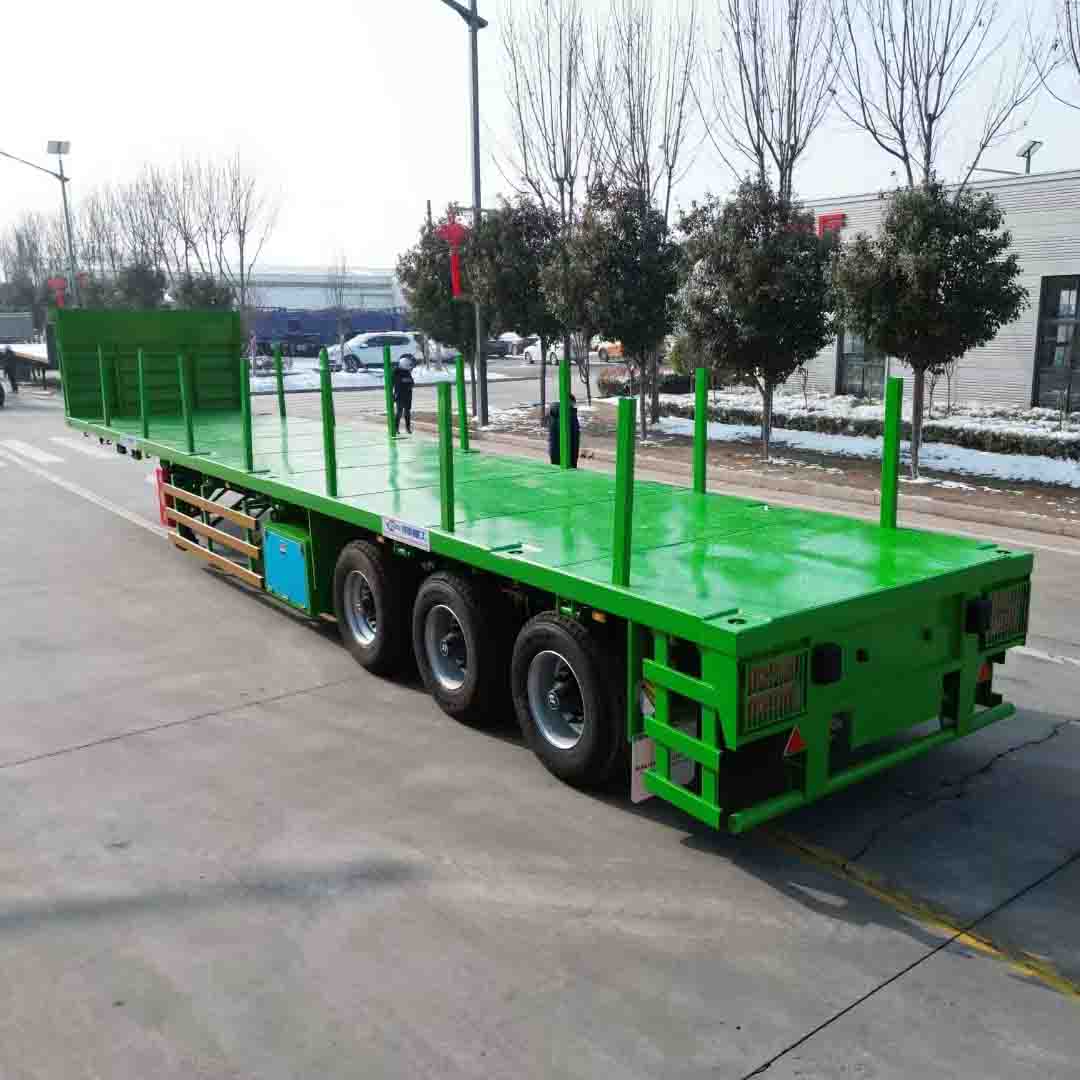 40 FT Flatbed Semi Trailer ကို ဗဟိုအာရှအတွက် ဒီဇိုင်းထုတ်ထားသည်။