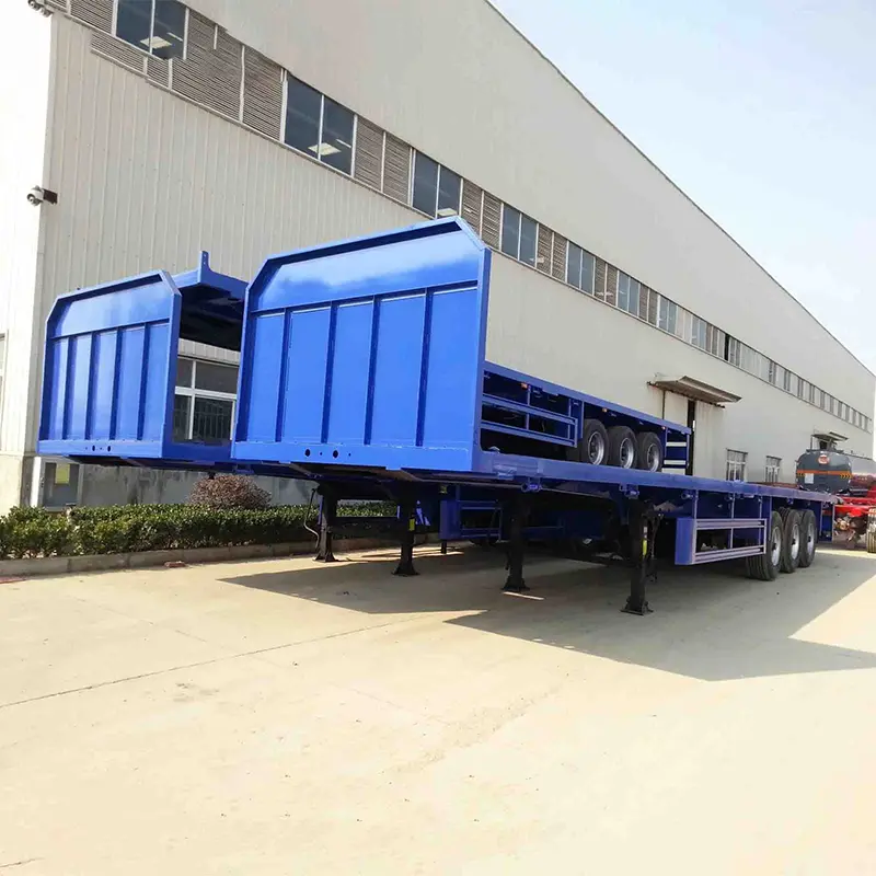 ရှေ့ဘုတ်အဖွဲ့နှင့်အတူ Derun Flatbed semi နောက်တွဲယာဉ်